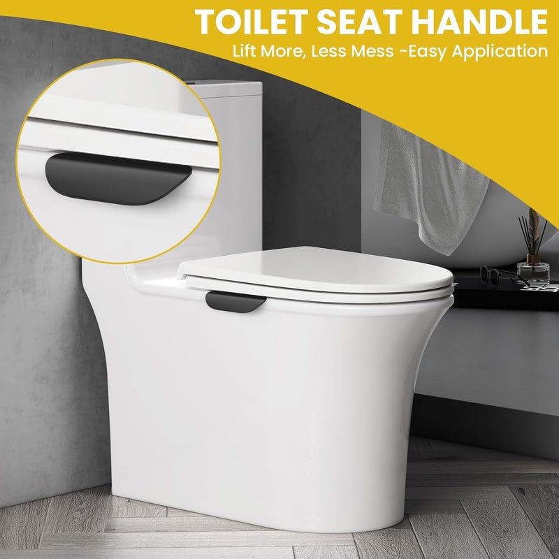 UBANU Self Adhesive Toilet Lid Cover Lifter, Avoid Touching Sticky Toilet Seat Lifter Handle for Home, Hotel, Office, Restaurant Black (3 Pieces) - Image 2